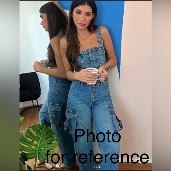 🩵TRF DENIM CARGO JUMPSUIT - Picture 3 of 10